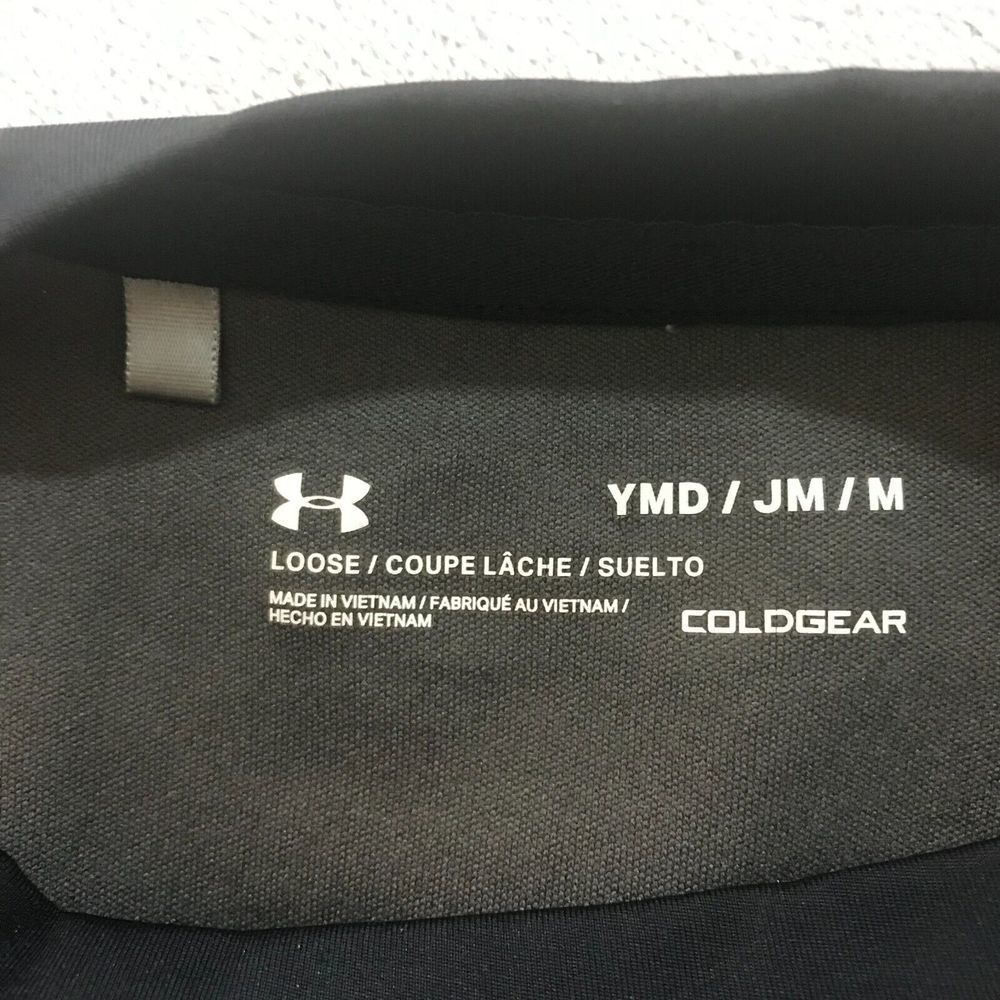 Under Armour Storm Sweater Youth Medium Black ColdGear Long Sleeve Ribbed - Picture 5 of 8